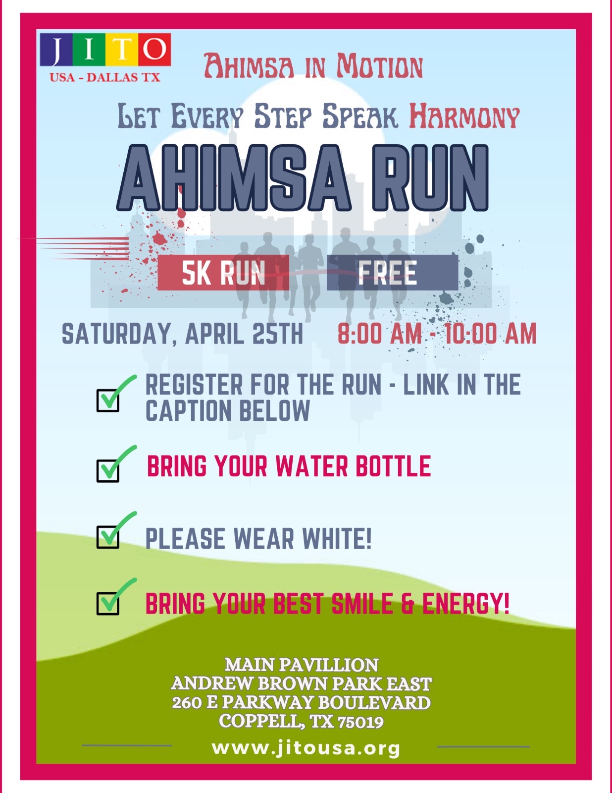 JITO USA AHIMSA Run (or Walk)